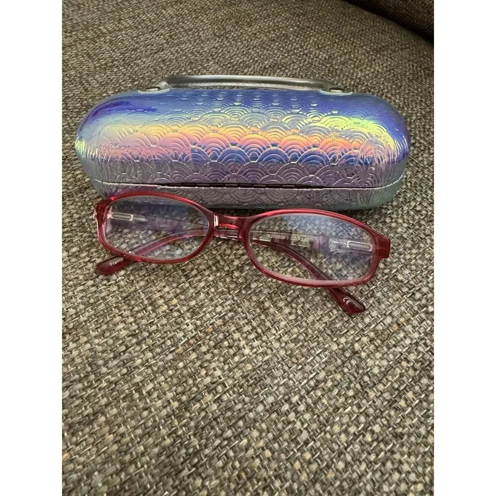 Reading Glasses Youth C2 +2.50 with Eyeglasses Case 7”x4”Hard Shell